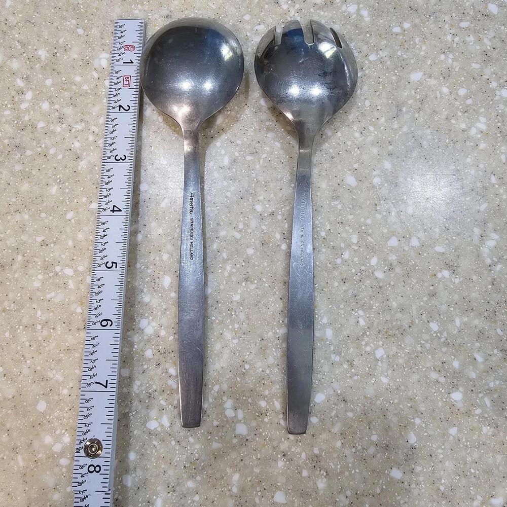 Amefa Holland Royal Damask Vintage Stainless Steel Serving Utensils Set Of 2 - Picture 3 of 6